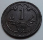 1 heler 1914 Austro-Ugarska (Austria-Hungary) revers